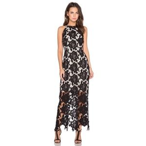 Keepsake The Label Black Lace True Love Maxi Dress Gown Size Large Sleeveless